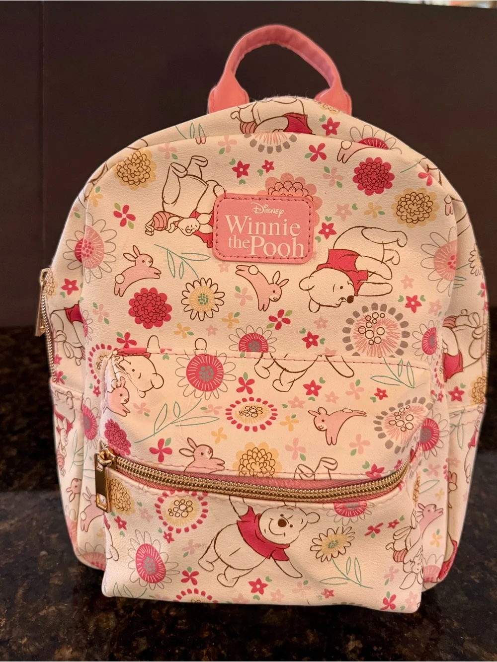 Disney Winnie the Pooh Kids Pink Floral Backpack